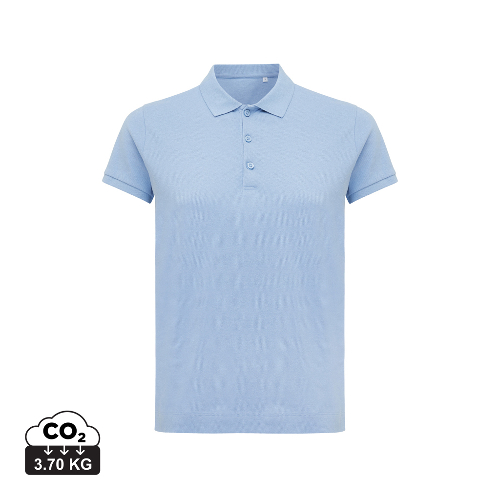 Polo publicitaire Femme coton recyclé 220g Yosemite Iqoniq Sky Blue